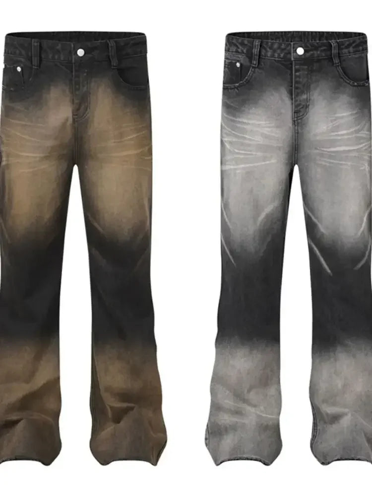 Men's Washed Flare Jeans
