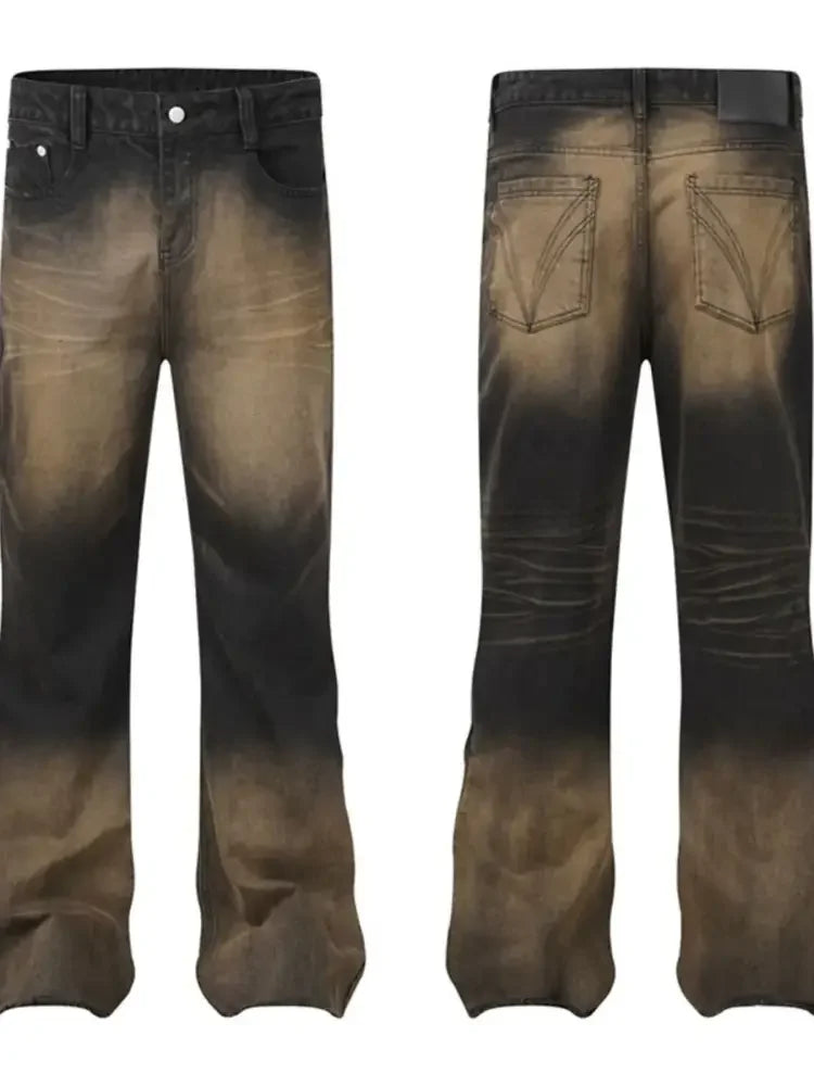 Men's Washed Flare Jeans