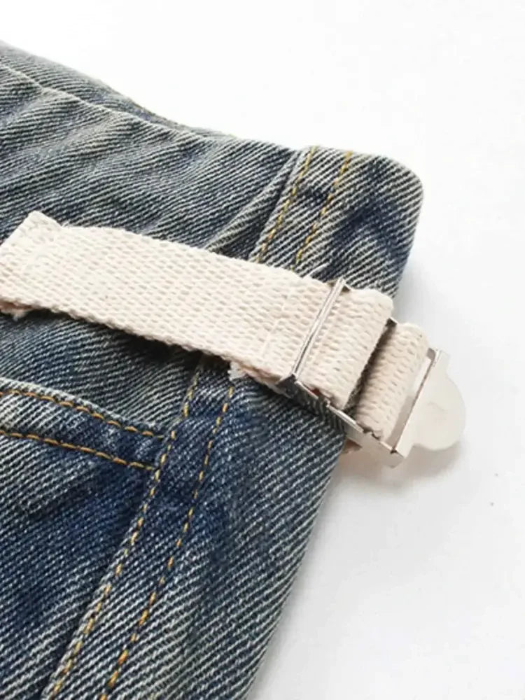 Men's Washed Loose Fit Cargo Denim Shorts