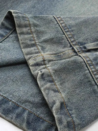 Men's Washed Loose Fit Cargo Denim Shorts