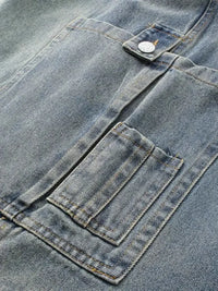 Men's Washed Loose Fit Cargo Denim Shorts