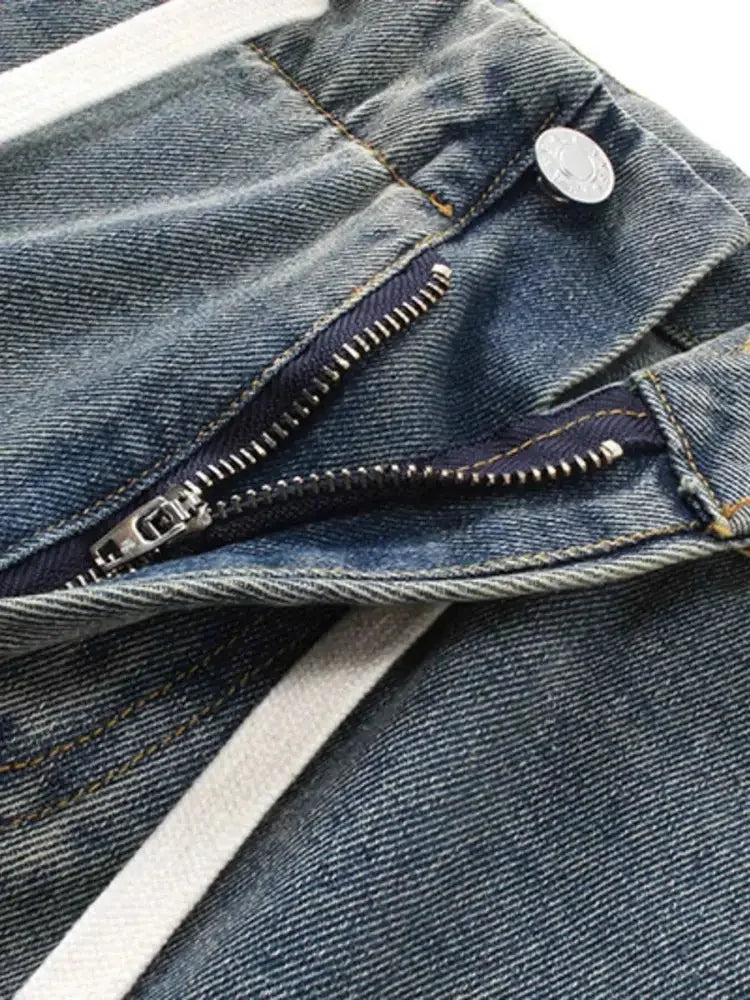 Men's Washed Loose Fit Cargo Denim Shorts