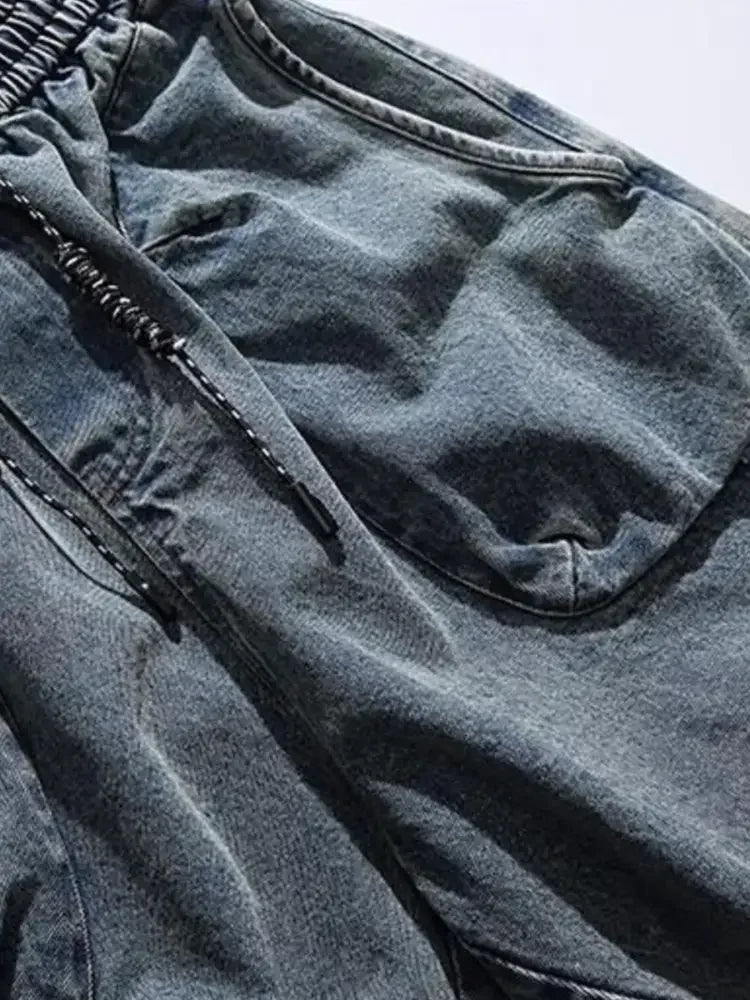 Men's Washed Loose Fit Denim Shorts