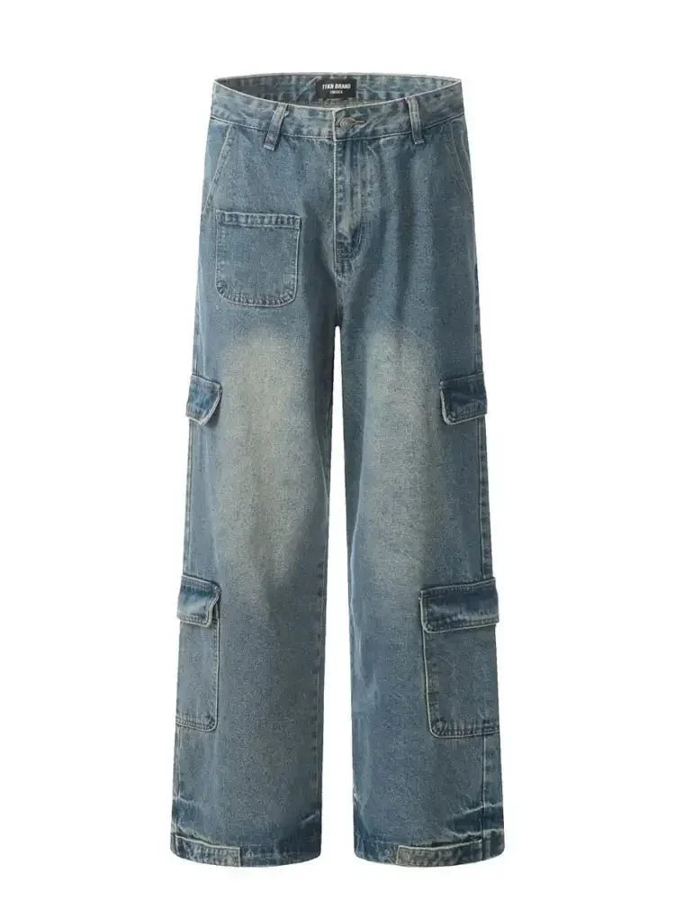 Men's Washed Multi - Pocket Cargo Jeans - Update AvenueTrendsi100400083798421100400083798421Men's Washed Multi - Pocket Cargo JeansVintage Blue