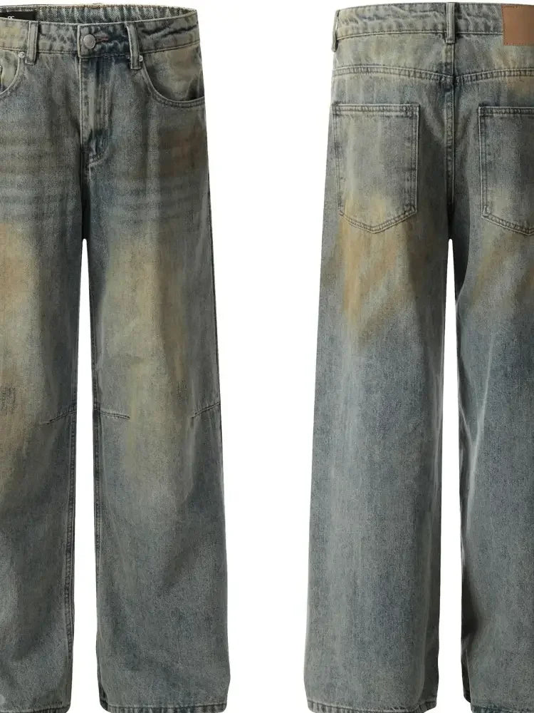 Men's Washed Relaxed Fit Denim Jeans