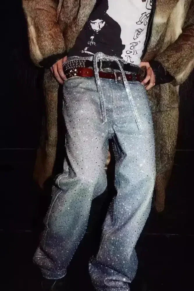 Men's Washed Rhinestone Jeans with Rhinestone Belt - Update AvenueTrendsi100400245441295100400245441295Men's Washed Rhinestone Jeans with Rhinestone BeltMedium