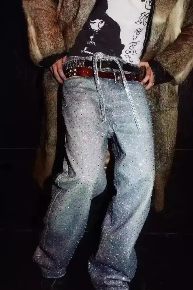 Men's Washed Rhinestone Jeans with Rhinestone Belt - Update AvenueTrendsi100400245441295100400245441295Men's Washed Rhinestone Jeans with Rhinestone BeltMedium