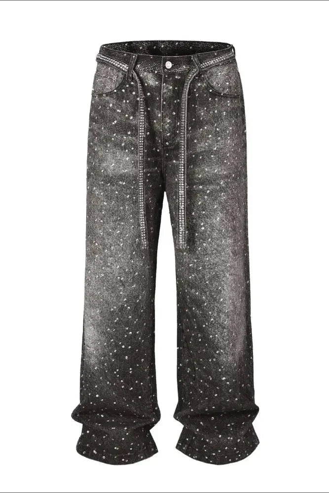 Men's Washed Rhinestone Jeans with Rhinestone Belt - Update AvenueTrendsi100400245445360100400245445360Men's Washed Rhinestone Jeans with Rhinestone BeltDark
