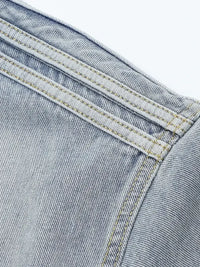 Men's Washed Short Sleeve Denim Shirt