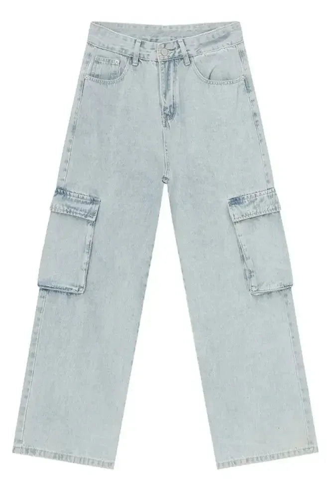 Men's Washed Straight Cargo Jeans - Update AvenueTrendsi100400310686169100400310686169Men's Washed Straight Cargo JeansLight