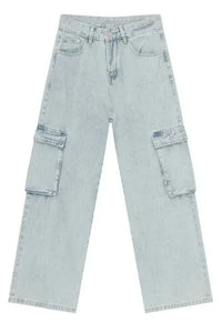 Men's Washed Straight Cargo Jeans - Update AvenueTrendsi100400310686169100400310686169Men's Washed Straight Cargo JeansLight