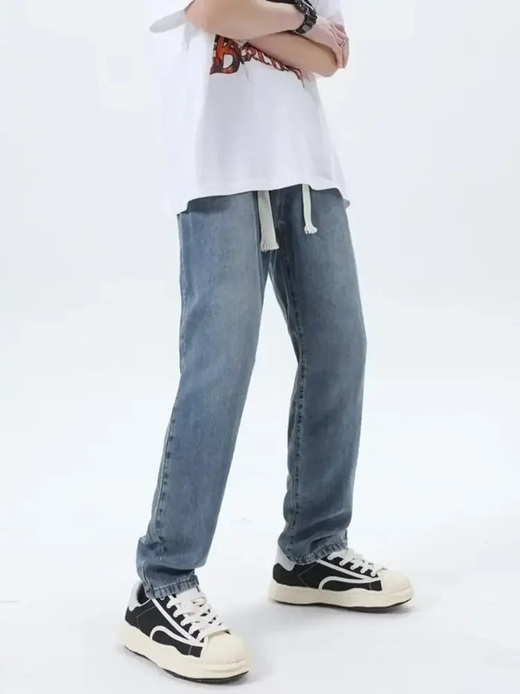 Men's Washed Straight Jeans