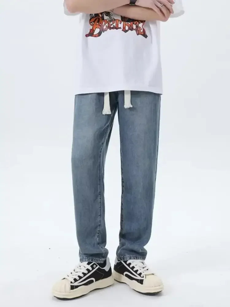 Men's Washed Straight Jeans
