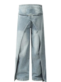 Men's Washed Straight Jeans with Side Zipper - Update AvenueTrendsi100400039083968100400039083968Men's Washed Straight Jeans with Side ZipperBlue