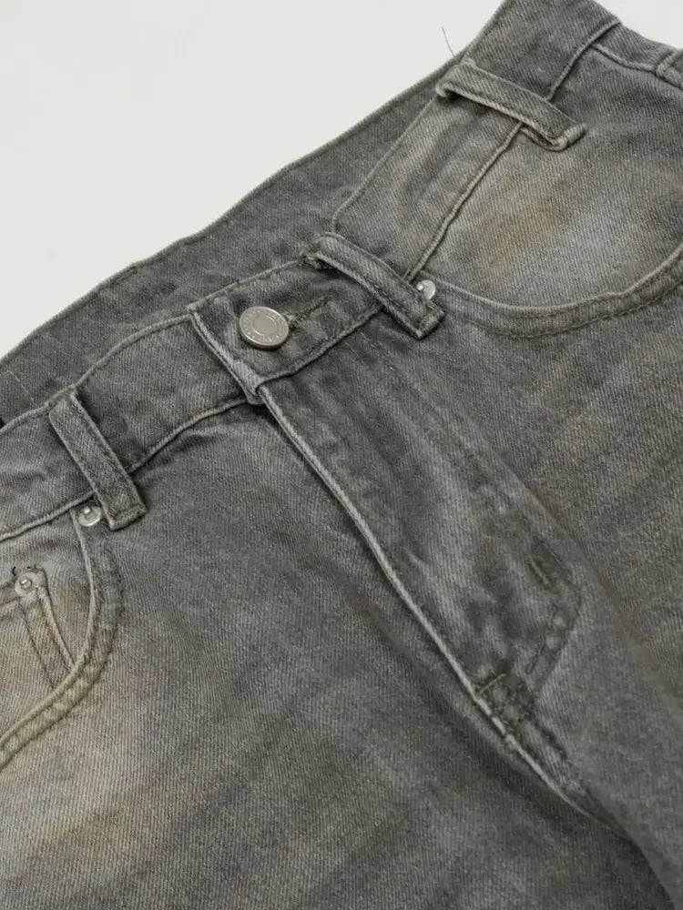 Men's Washed Straight Leg Jeans