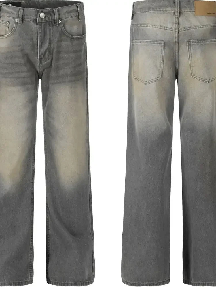 Men's Washed Straight Leg Jeans