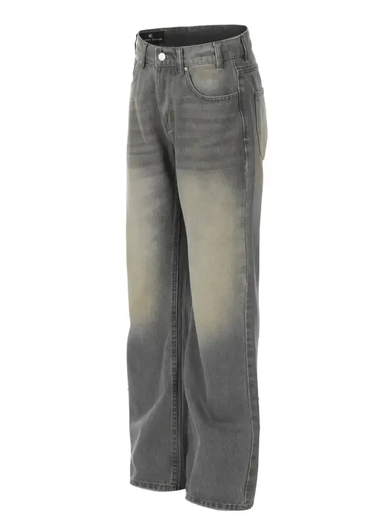 Men's Washed Straight Leg Jeans
