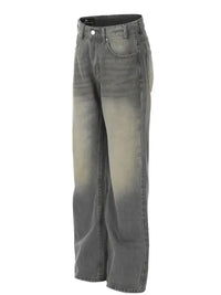 Men's Washed Straight Leg Jeans