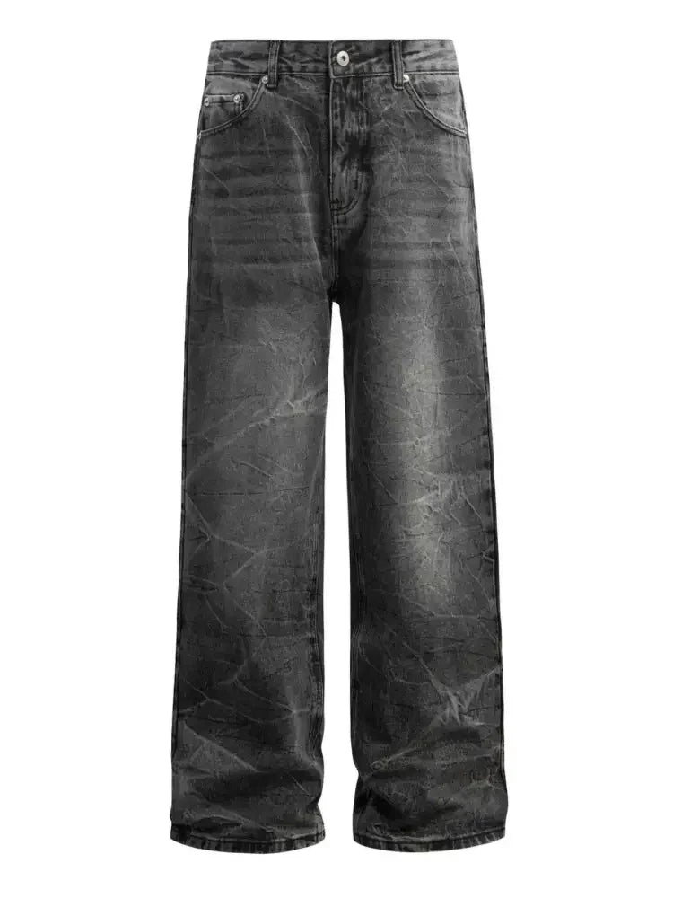 Men's Washed Wide Leg Baggy Jeans