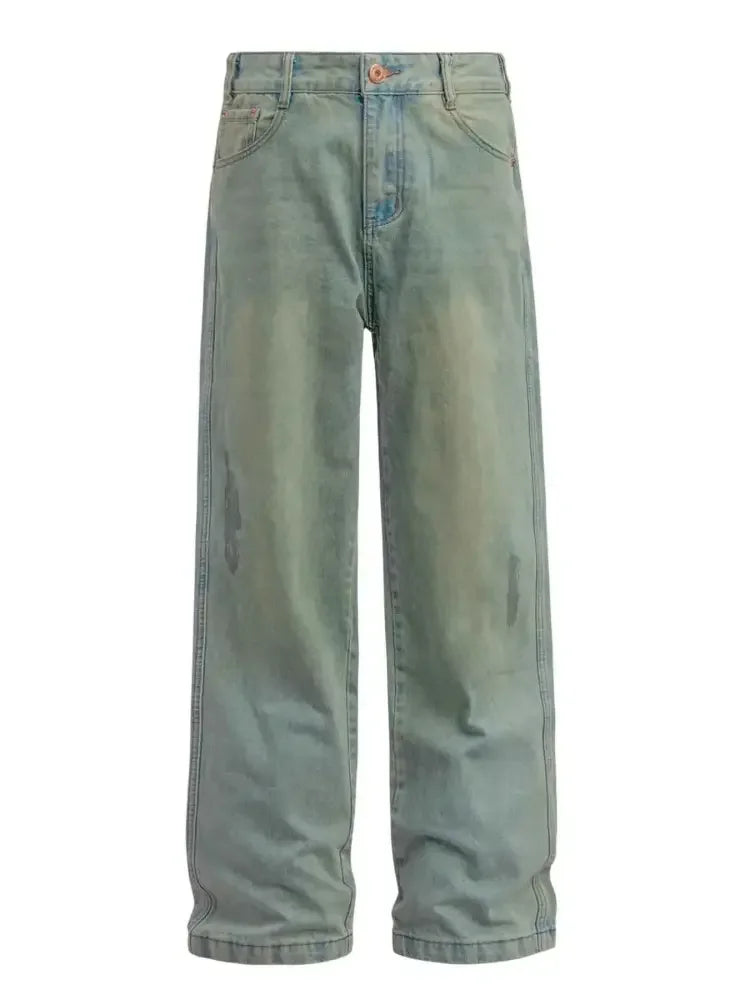 Men's Washed Wide Leg Baggy Jeans