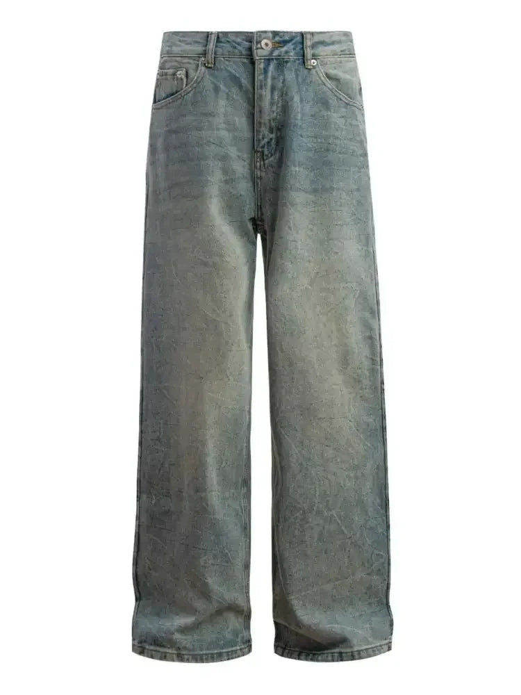 Men's Washed Wide Leg Baggy Jeans