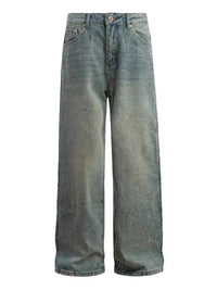 Men's Washed Wide Leg Baggy Jeans