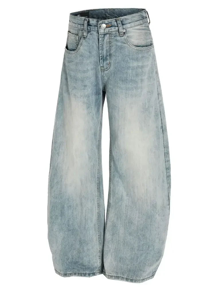 Men's Washed Wide Leg Baggy Jeans