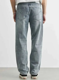 Men's Washed Wide Leg Distressed Jeans