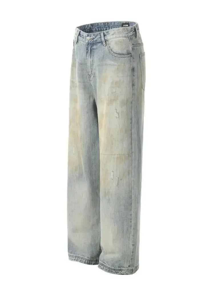 Men's Washed Wide - Leg Distressed Jeans - Update AvenueTrendsi100400089721051100400089721051Men's Washed Wide - Leg Distressed JeansDirty Mud Blue