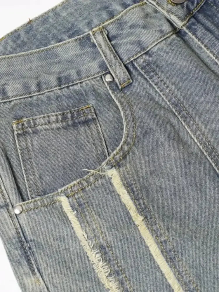 Men's Washed Wide Leg Jeans
