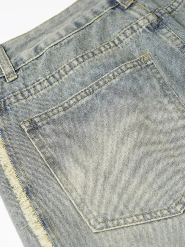 Men's Washed Wide Leg Jeans