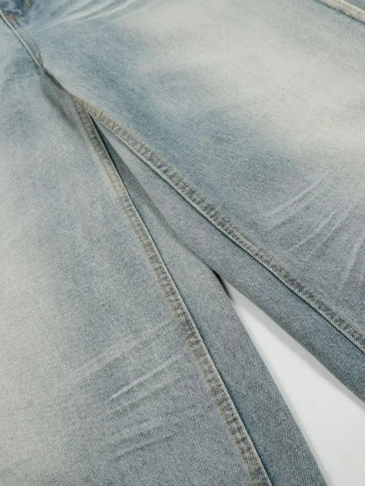 Men's Washed Wide Leg Jeans