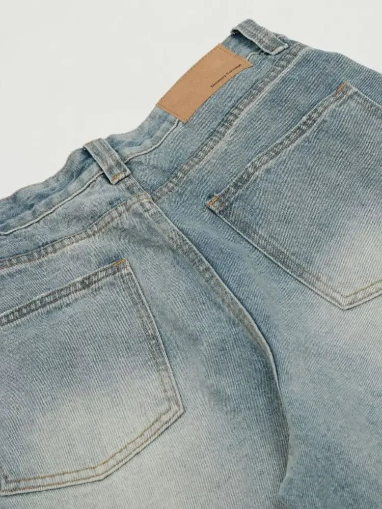 Men's Washed Wide Leg Jeans
