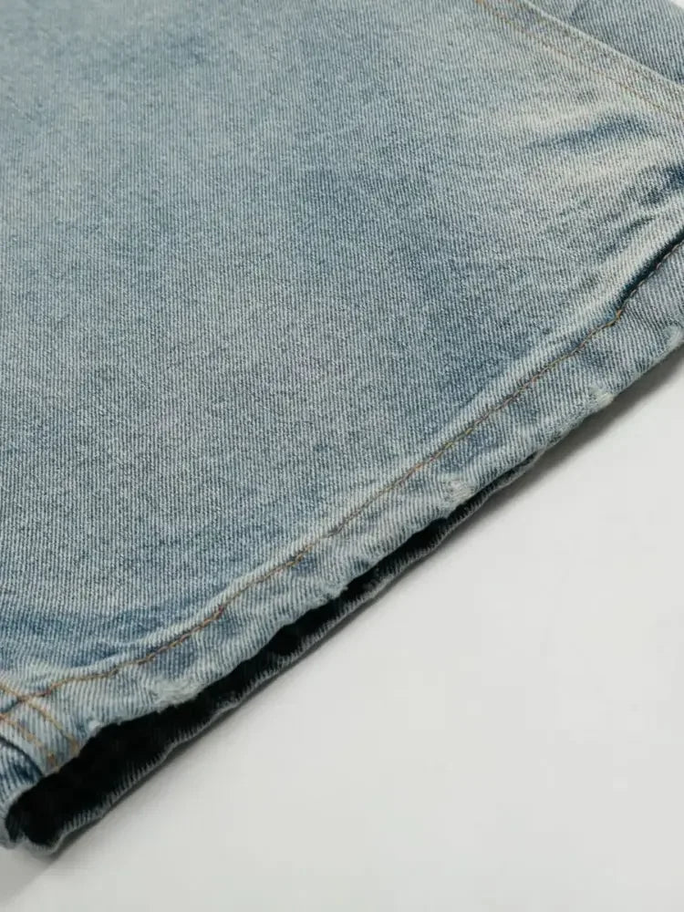 Men's Washed Wide Leg Jeans