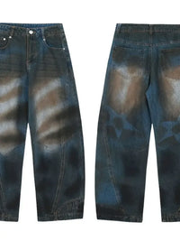 Men's Washed Wide Leg Jeans