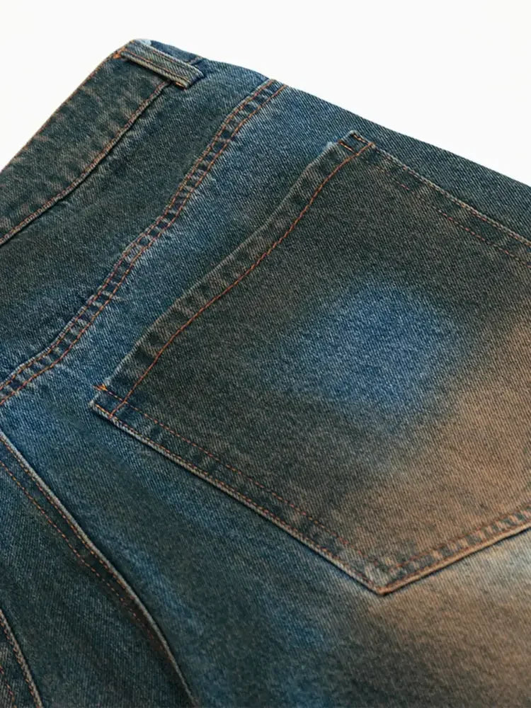 Men's Washed Wide Leg Jeans