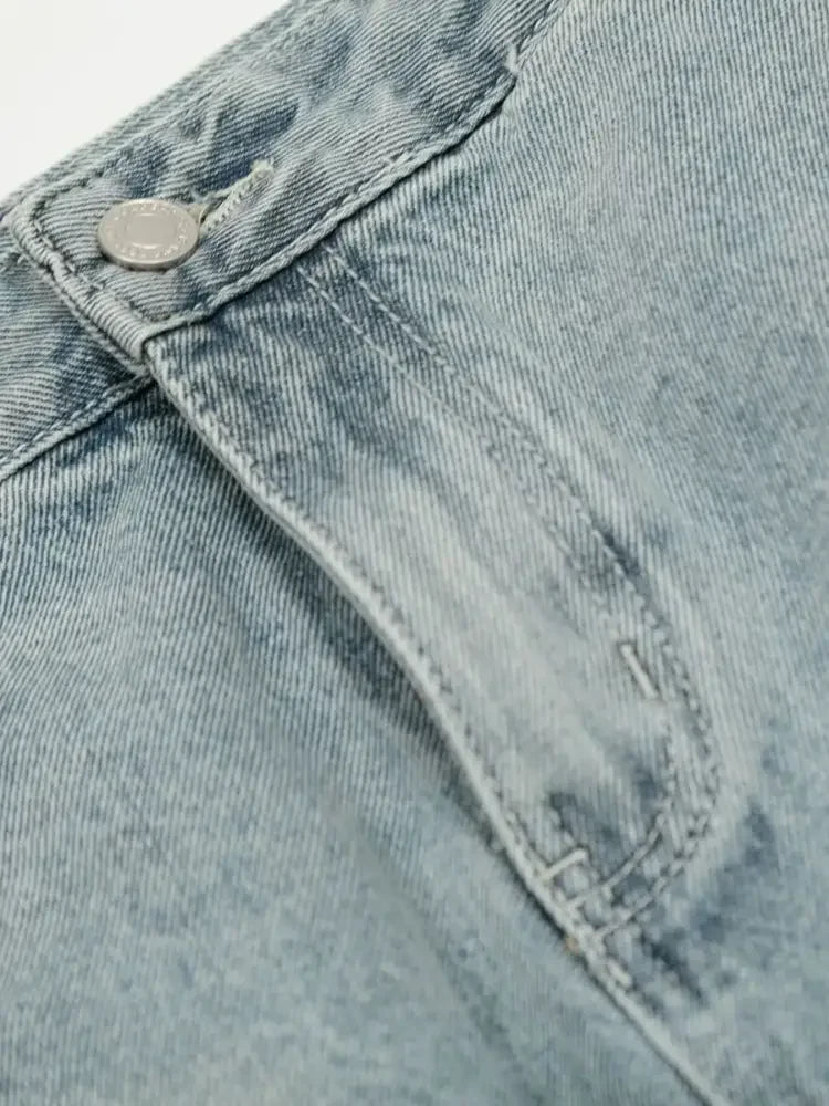 Men's Washed Wide Leg Jeans