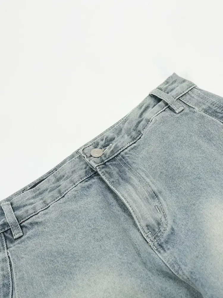 Men's Washed Wide Leg Jeans