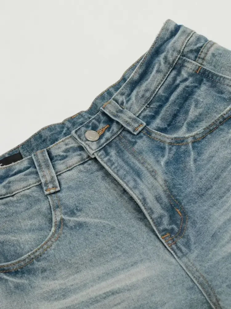 Men's Washed Wide Leg Jeans