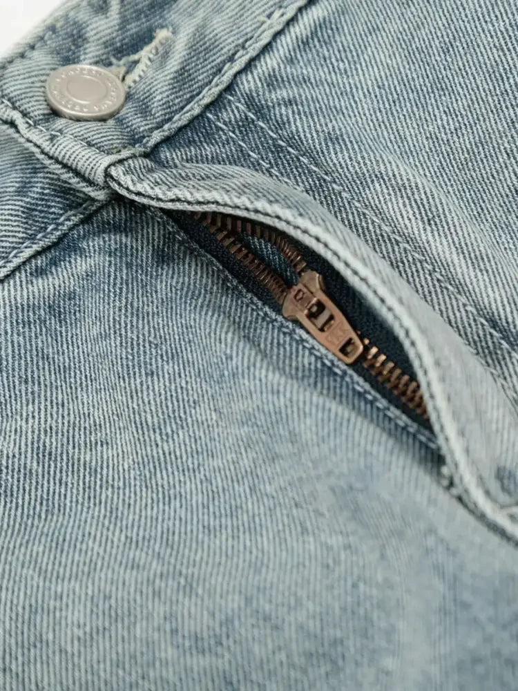 Men's Washed Wide Leg Jeans