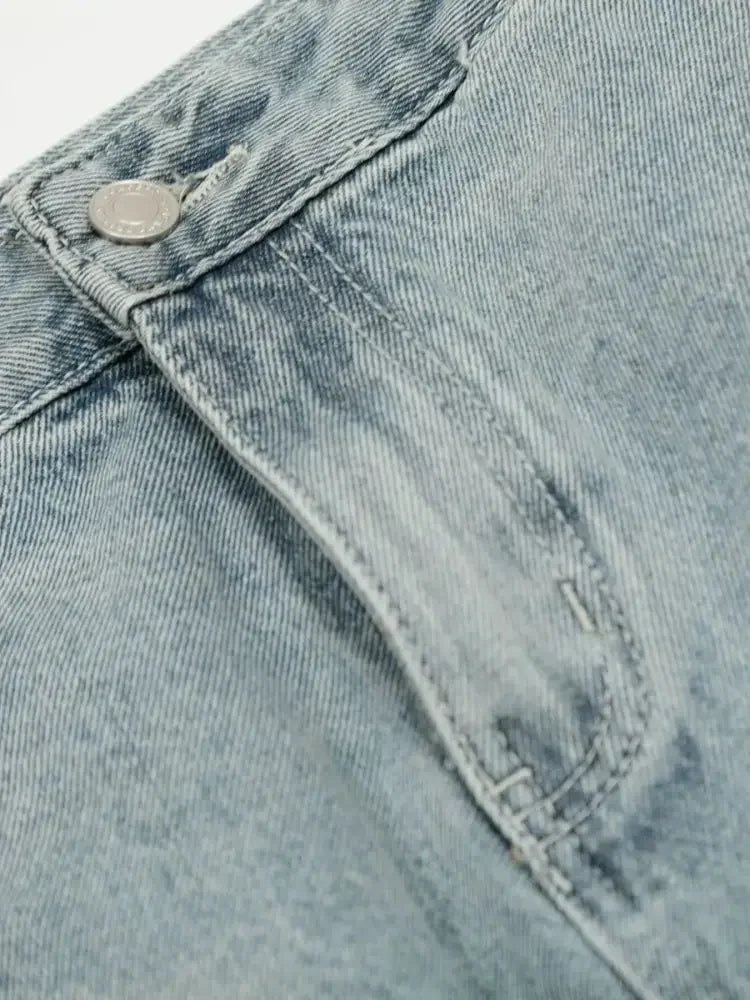 Men's Washed Wide Leg Jeans