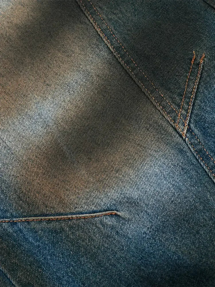 Men's Washed Wide Leg Jeans