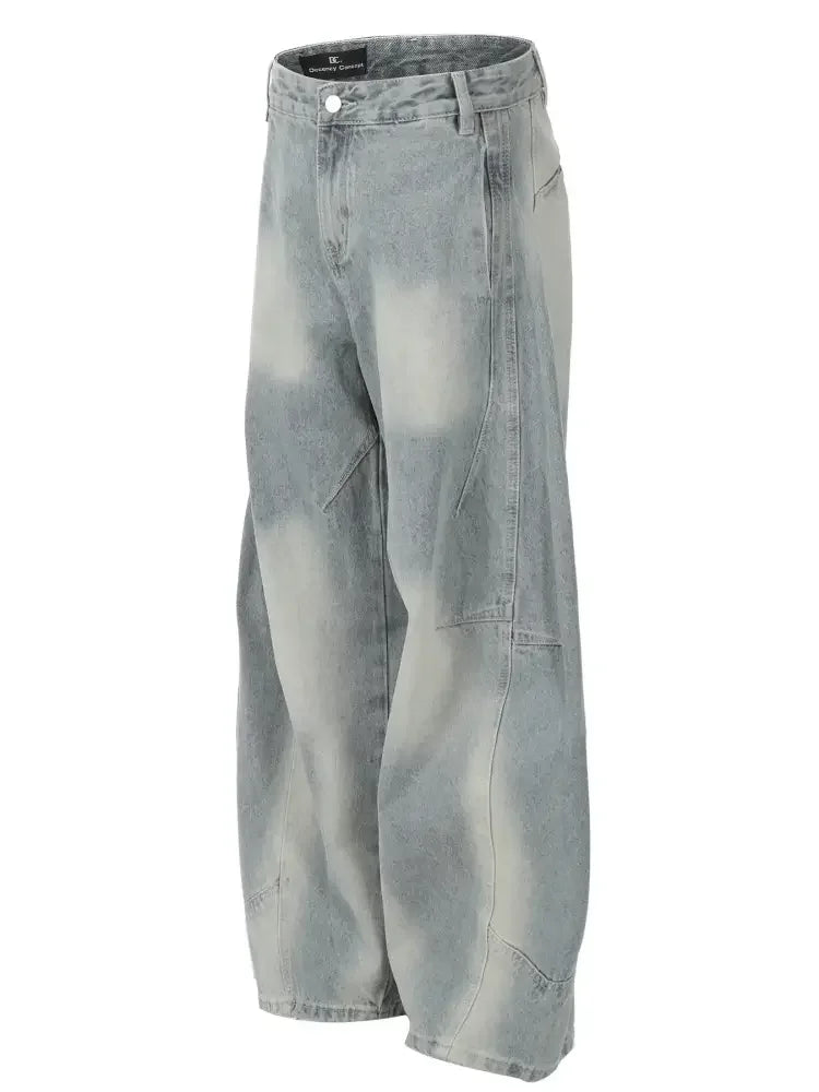 Men's Washed Wide Leg Jeans