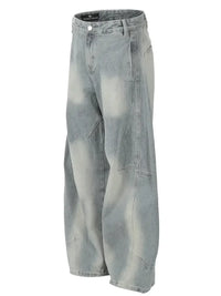 Men's Washed Wide Leg Jeans