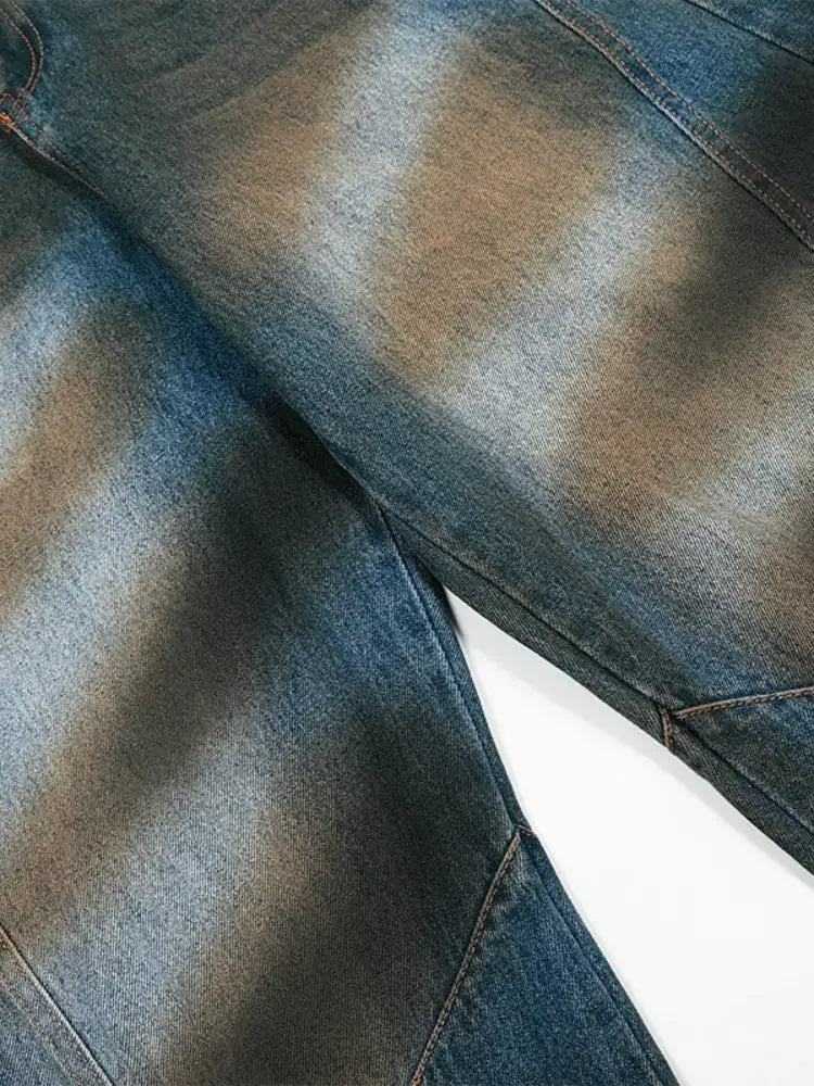 Men's Washed Wide Leg Jeans
