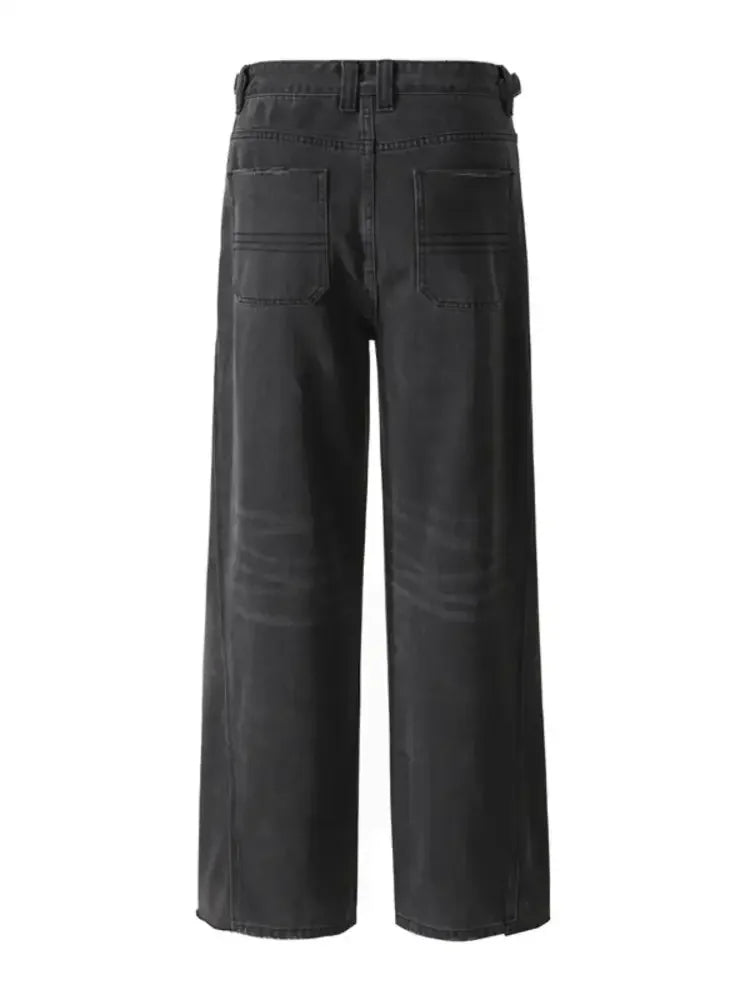 Men's Washed Wide Leg Jeans