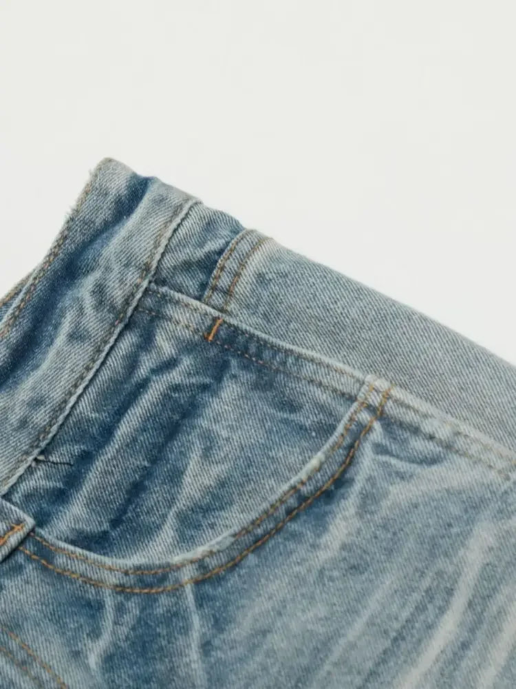 Men's Washed Wide Leg Jeans