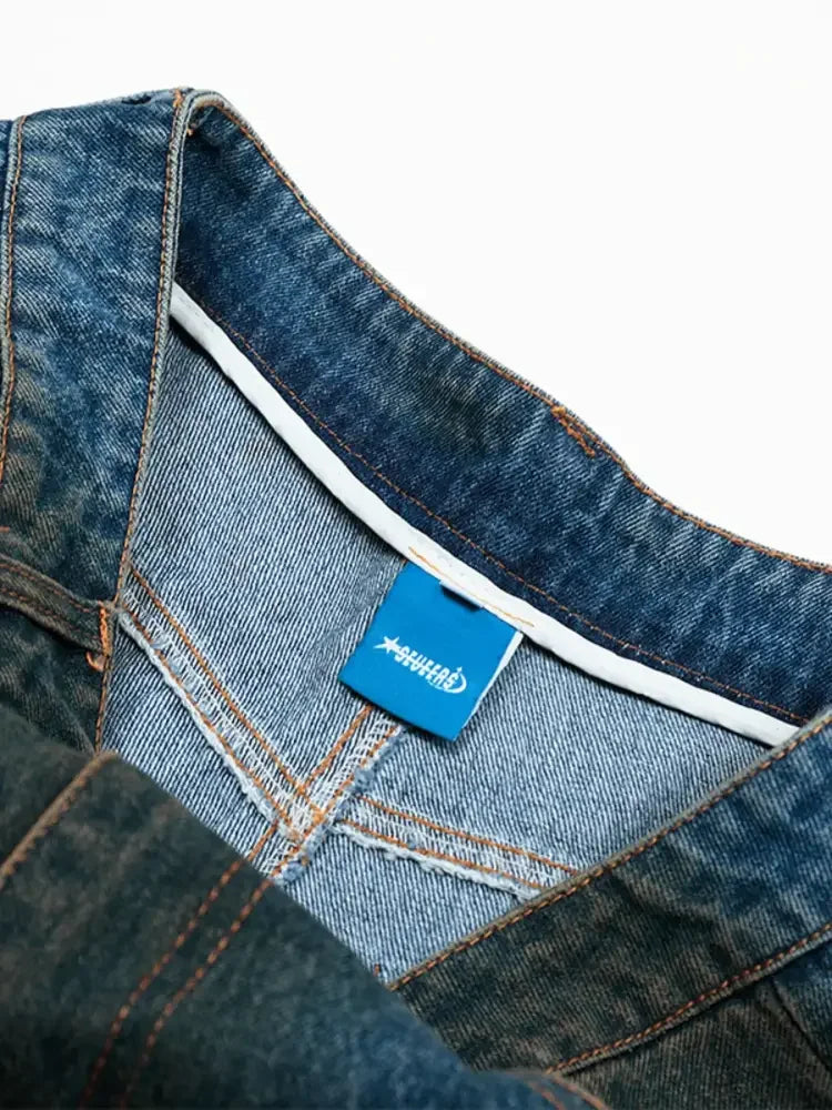 Men's Washed Wide Leg Jeans