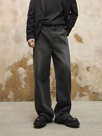 Men's Washed Wide Leg Jeans