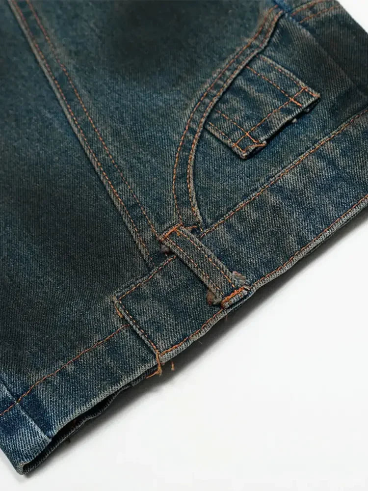 Men's Washed Wide Leg Jeans